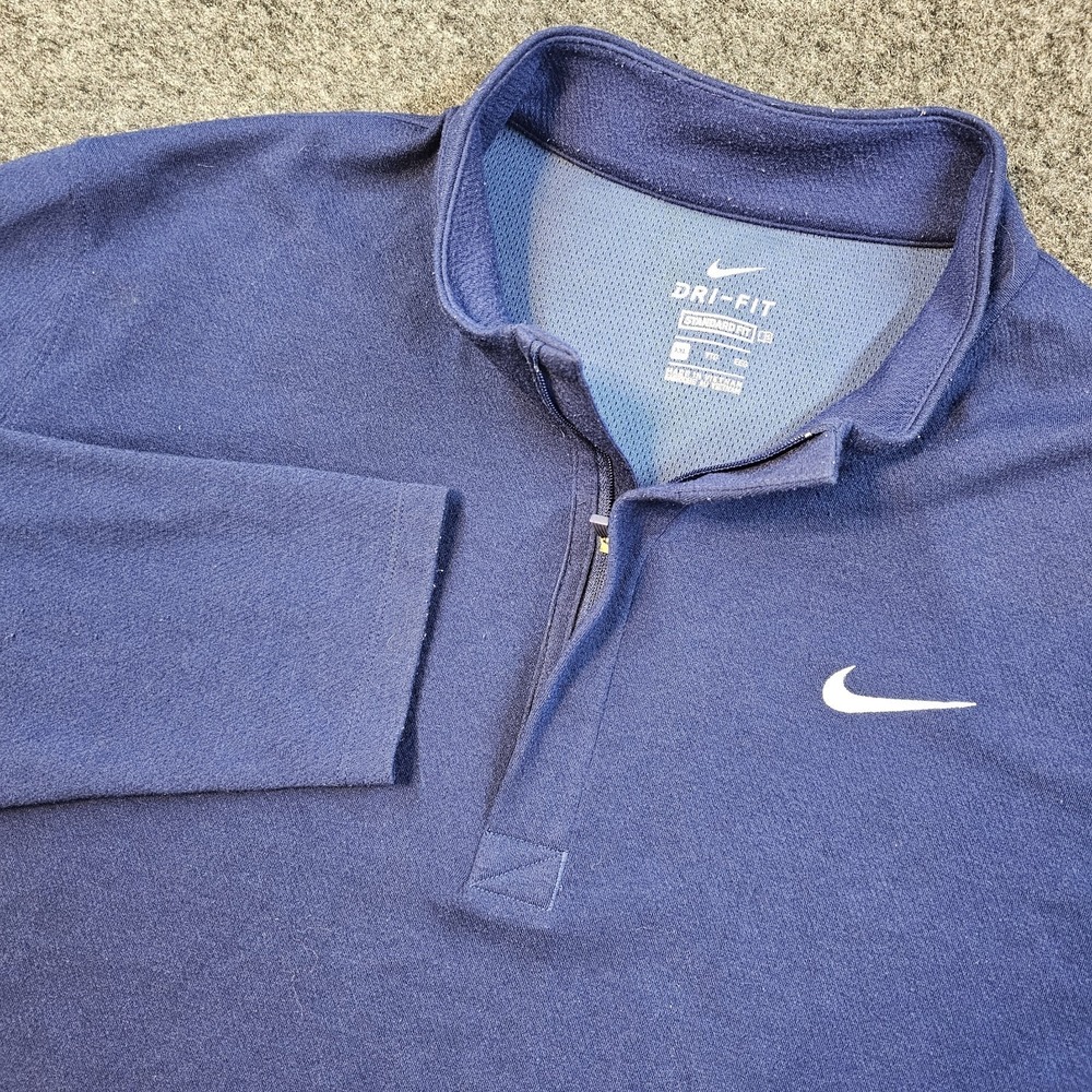 Nike Dri-FIT Pullover Mens XXL Blue Quarter‎ Zip Performance Golf Lightweight